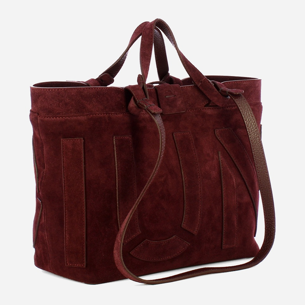 Torebka shopper ze skóry naturalnej Iuntoo Sibilla 191303 Bordowa (800070346768) - obraz 3
