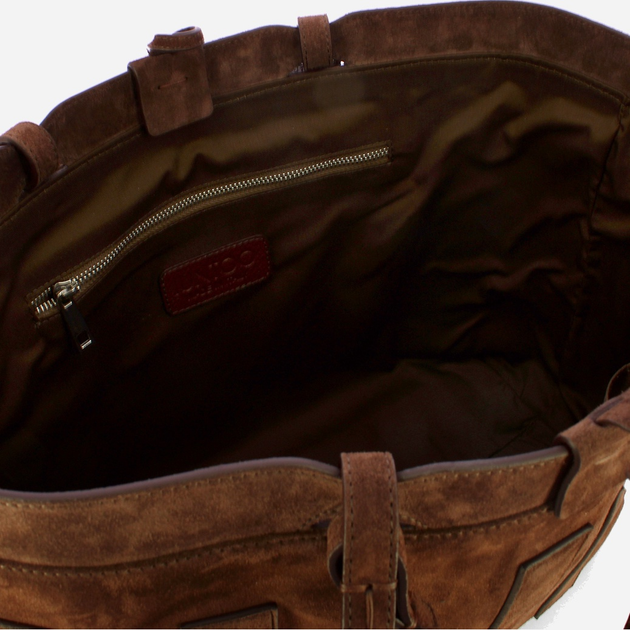 Torebka shopper ze skóry naturalnej Iuntoo Sibilla 191302 Ciemnobrązowa (800070346767) - obraz 4