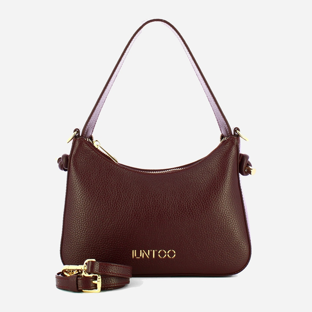 Torebka crossbody damska ze skóry naturalnej mała Iuntoo Giunto 193002 Bordowa (800070347408) - obraz 4