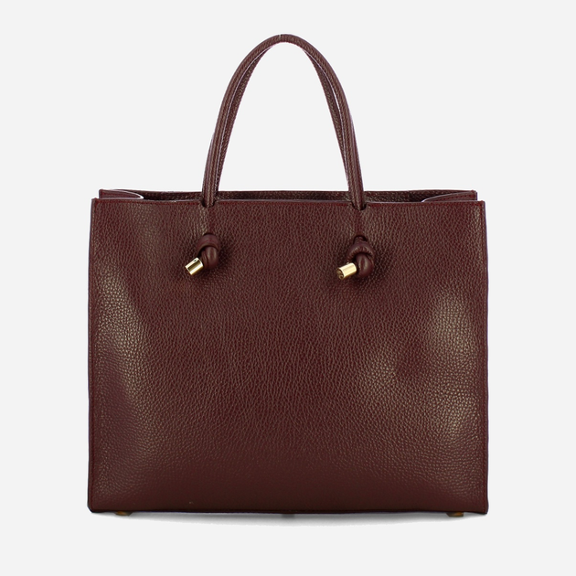 Torebka shopper ze skóry naturalnej Iuntoo Giunto 195001 Bordowa (800070347421) - obraz 2