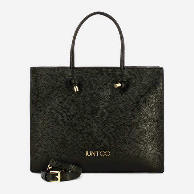 Torebka shopper ze skóry naturalnej Iuntoo Giunto 195001 Czarna (800070347423) - obraz 4
