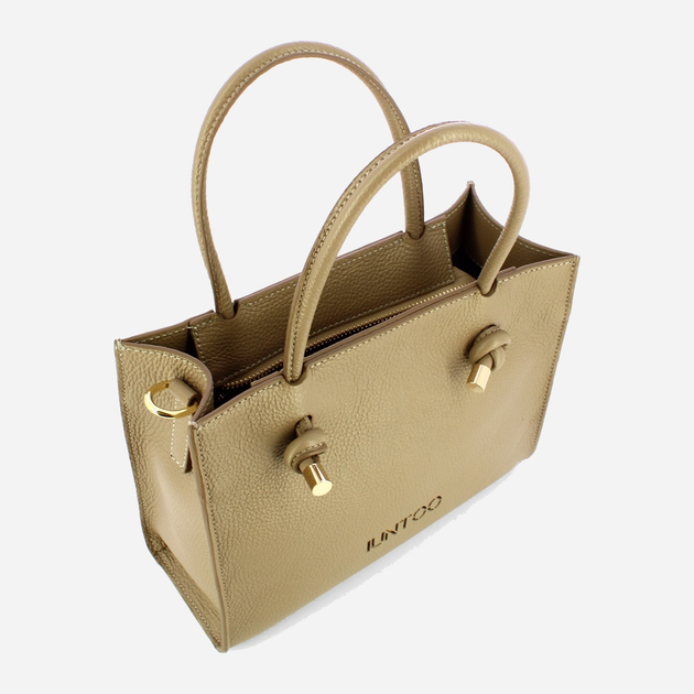 Torebka crossbody damska ze skóry naturalnej mała Iuntoo Giunto 195003 Beżowa (800070347415) - obraz 5