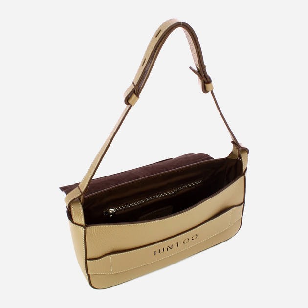 Torebka bagietka damska ze skóry naturalnej Iuntoo Silvia 196001 Beżowa (800070346775) - obraz 4