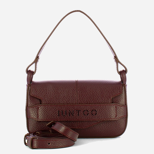 Torebka bagietka damska ze skóry naturalnej mała Iuntoo Silvia 196003 Bordowa (800070346777) - obraz 4