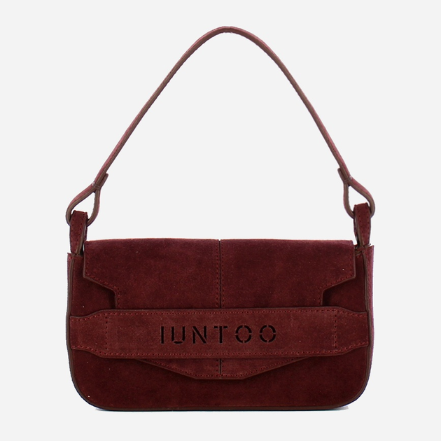 Torebka bagietka damska ze skóry naturalnej mała Iuntoo Silvia 196103 Bordowa (800070346782) - obraz 1