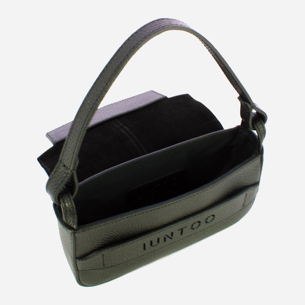 Torebka bagietka damska ze skóry naturalnej mała Iuntoo Silvia 196003 Czarna (800070346779) - obraz 5