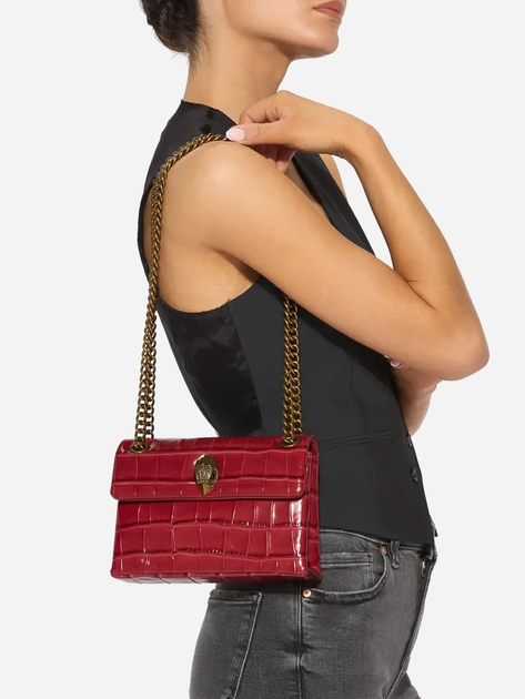 Сумка крос-боді через плече жіноча з натуральної шкіри маленька Kurt Geiger Kensington 4372850419 50 Червона (800070350186) - зображення 2