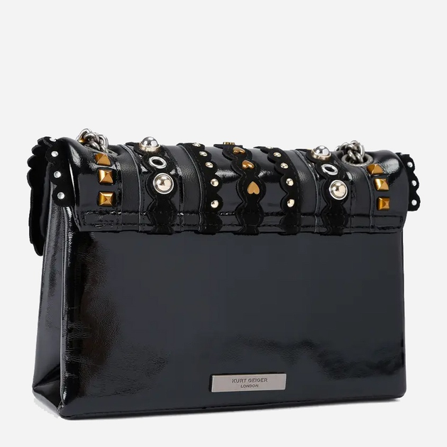 Сумка крос-боді через плече жіноча з натуральної шкіри маленька Kurt Geiger Kensington 4697005019 05 Чорна (800070350188) - зображення 3
