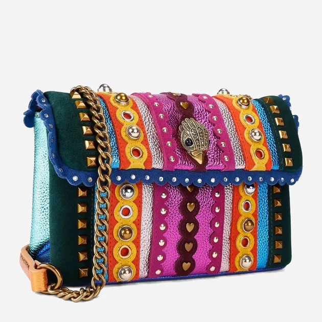 Torebka crossbody damska ze skóry naturalnej mała z łańcuszkiem Kurt Geiger Kensington 4697099109 99 Wielobarwna (800070350189) - obraz 4