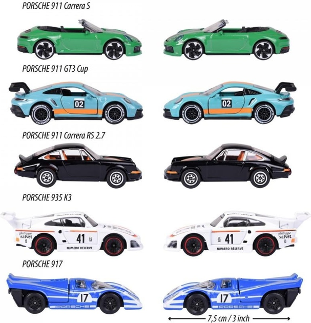 Zestaw modeli samochodów Simba Majorette Porsche 5 szt. (3467452077597) - obraz 5