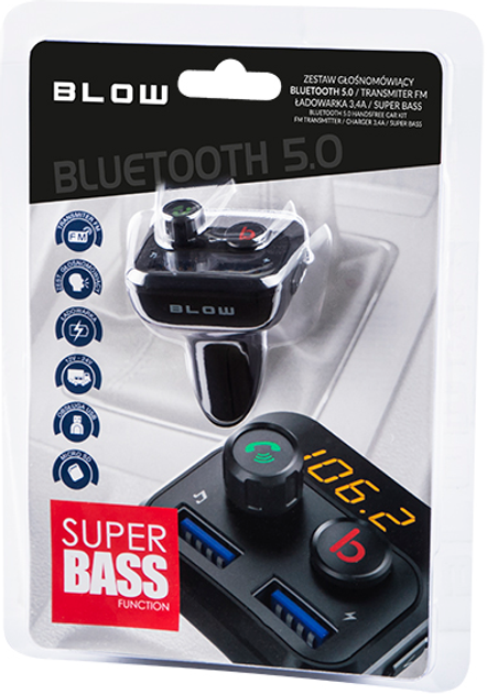 FM-трансмітер Blow 74-153 Bluetooth BASS (5900804112662) - зображення 2