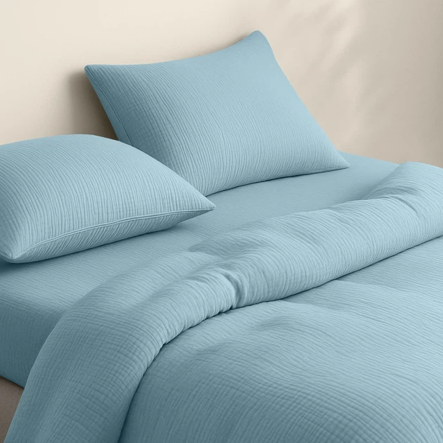 Простынь на резинке Cosas AQUAMARINE Муслин 200х220х30 (4822052498279) - изображение 2