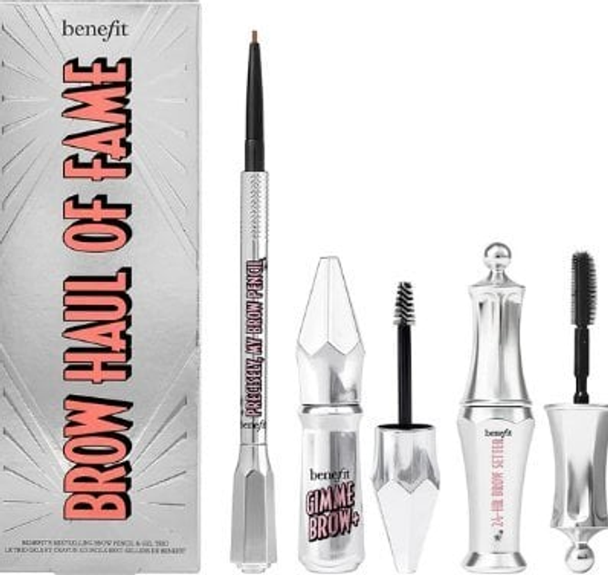 Набір косметики для брів Benefit Brow Haul of Fame Гель Gimme Brow+ 1.5 г + Фіксуючий гель 24-HR Brow Setter 3.5 мл + Олівець 0.08 г (0628011027443) - зображення 1
