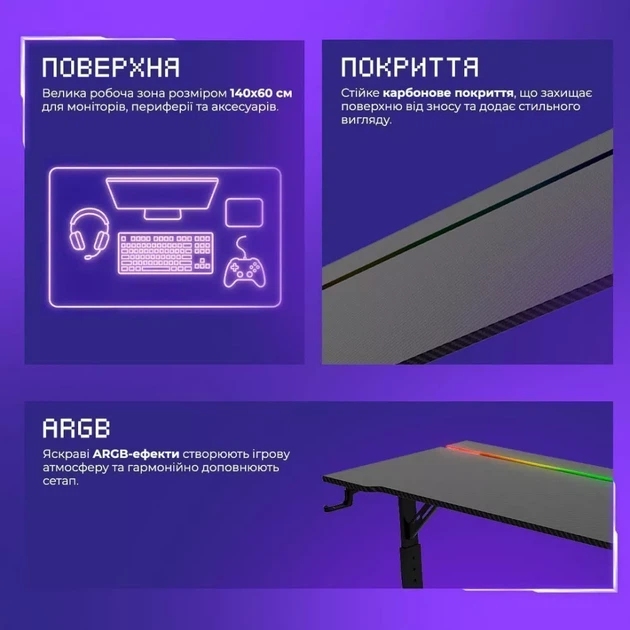 Стол для геймеров Proove Gaming Glitch black - изображение 10