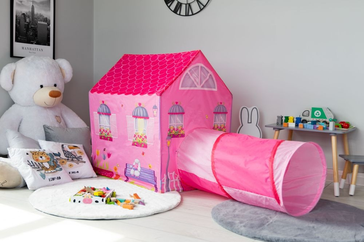 Ігровий намет Iplay Будинок з тунелем Рожевий (6958868883263) - зображення 9