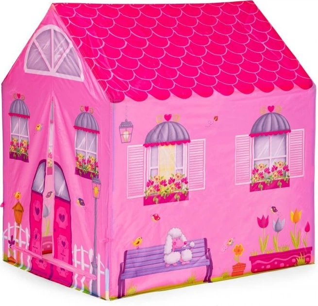 Namiot do zabawy Iplay Domek z tunelem Różowy (6958868883263) - obraz 3