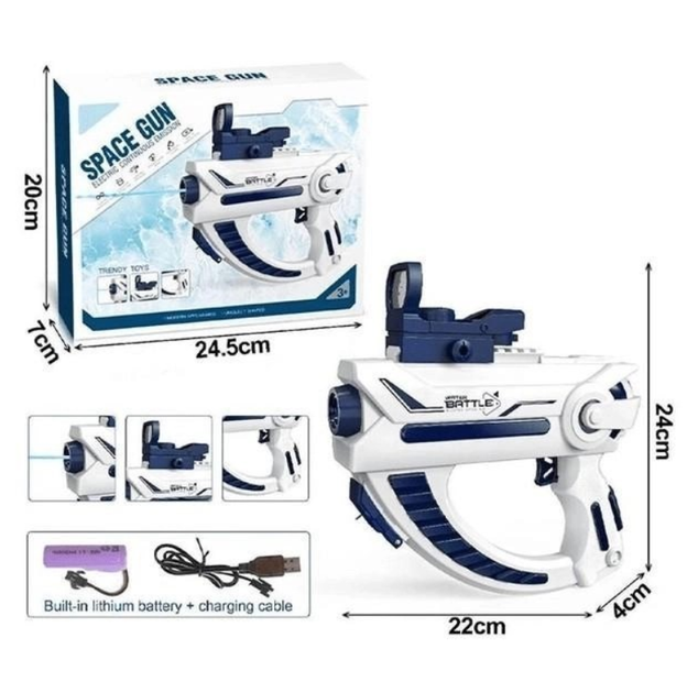 Аккумуляторный водяной пистолет Water Space Gun с дальним забросом воды для летних игр на улице - Фото 3 Аккумуляторный водяной пистолет Water Space Gun с дальним забросом воды для летних игр на улице - изображение 3
