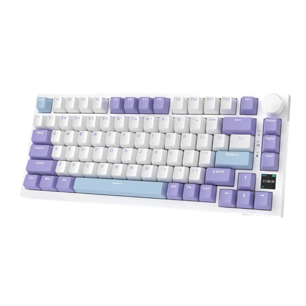 Беспроводная механическая клавиатура AJAZZ AK 820 pro 75% White Purple - изображение 2