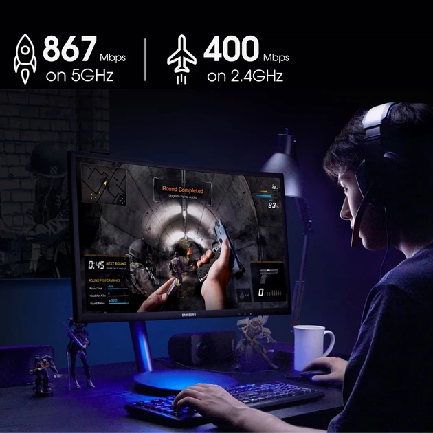 Беспроводной сетевой адаптер EDUP EP-1689 Wi-Fi двухдиапазонный 5/2,4 ГГц USB 3.0 Black (18641) - Фото 3 Беспроводной сетевой адаптер EDUP EP-1689 Wi-Fi двухдиапазонный 5/2,4 ГГц USB 3.0 Black (18641) - изображение 3