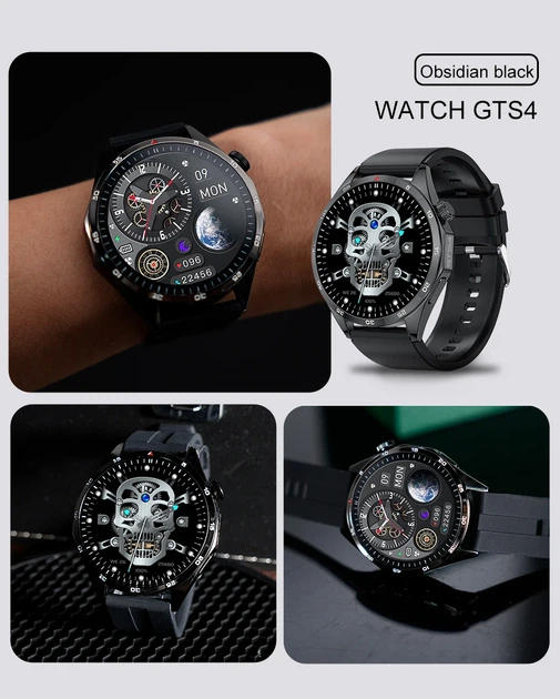 Умные смарт-часы LEMFO GTS4-Y11 силиконовый ремешок Black Black (18606) - изображение 6