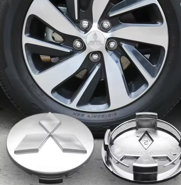 Колпачки (заглушки) в диски MITSUBISHI (Митцубиси) 60 мм Серый-Хром CountryMan - изображение 3