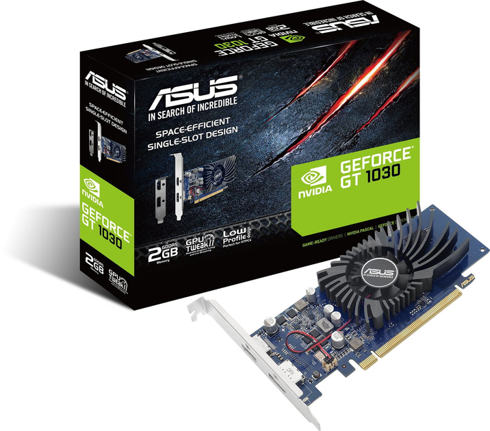 【ほぼ未使用】ASUS GeForce GT1030 GDDR5 Видеокарта Asus PCI-Ex GeForce GT 1030 Low Profile 2GB GDDR5