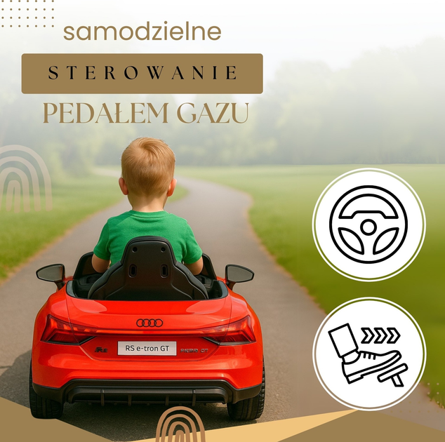 Samochód na akumulator Springos Audi z klaksonem Czerwony KC0013 (5907719483191) - obraz 12