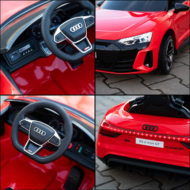 Samochód na akumulator Springos Audi z klaksonem Czerwony KC0013 (5907719483191) - obraz 19