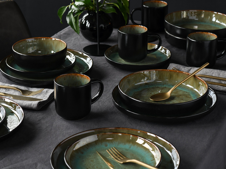 Набор столовой посуды CreaTable Nordic Fjord Green из 30 предметов на 6 персон керамика зеленый - изображение 3