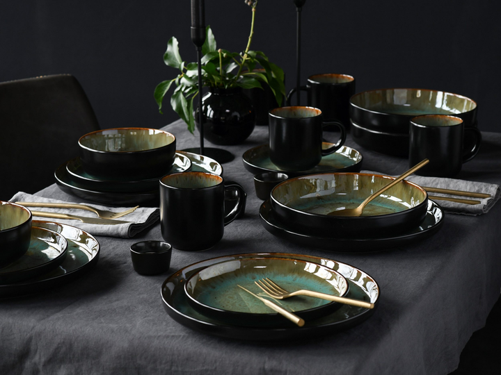 Набор столовой посуды CreaTable Nordic Fjord Green из 30 предметов на 6 персон керамика зеленый - изображение 4