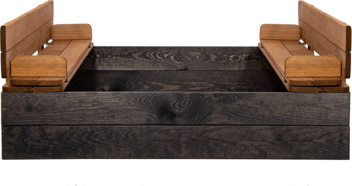 Пісочниця дерев'яна Springos 100 x 100 см Premium Black (5907719484051) - зображення 2