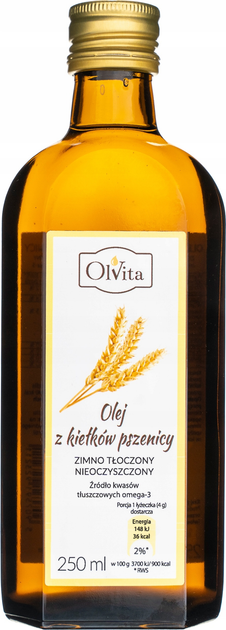 Олія з зародків пшениці Olvita холодного віджиму 250 мл (5907591923211) - зображення 1