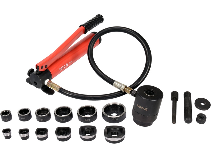 Пробійник гідравлічний YATO для отворів по листовому металу t≤ 3 мм, Ø= 22-60 мм (YT-18907) - зображення 2