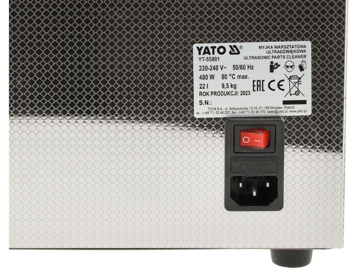 Myjka do warsztatu ultradźwiękowa YATO 480 W 22 l (YT-55801) - obraz 13