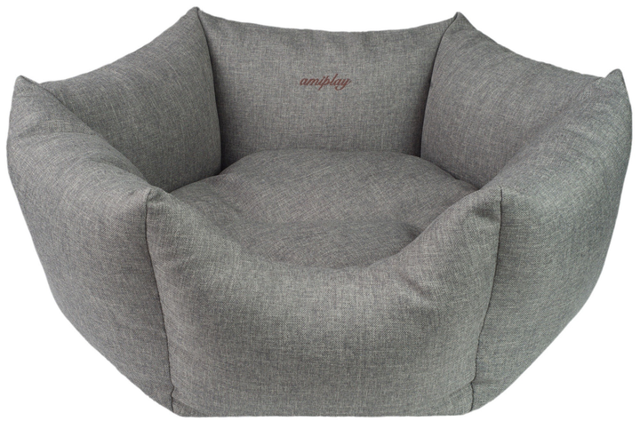 Legowisko dla psa Amiplay Korona Palermo L Jasnoszary (5907563247659) - obraz 1