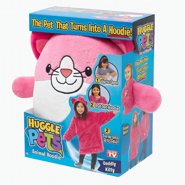 Детский плед-толстовка Huggle Hoodie «Сладкая мечта» (розовый) — мягкий флисовый худи с капюшоном и рукавами универсальный размер до 140 см ростом - изображение 4