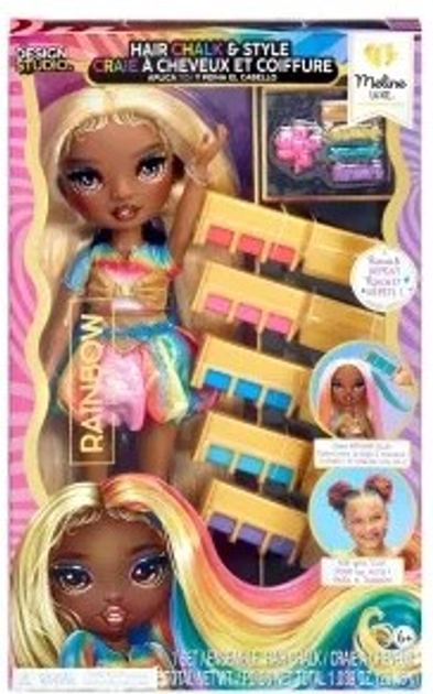 Лялька Rainbow High Hair Chalk & Style Doll Meline (Золота) (526797) (0035051526797) - зображення 1