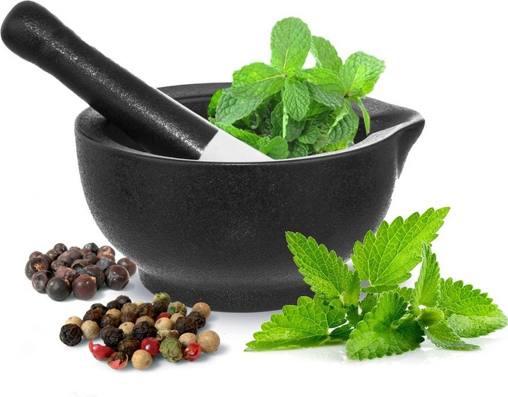 Ступка для спецій Orion Black Porcelain порцелянова чорна (131030) (8592381153380) - зображення 4