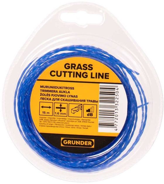 Żyłka tnąca Grunder 15 m x 1.6 mm (SQUARE_TW_1.6_X_) - obraz 1