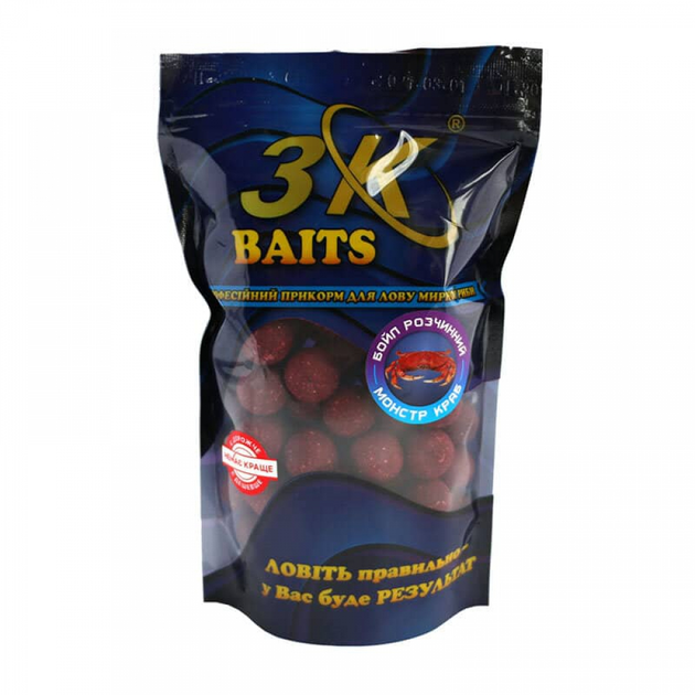 Бойли 3KBaits розчинні пилящі Монстр краб 20мм 400г (3к08678) - Фото 1 Бойли 3KBaits розчинні пилящі Монстр краб 20мм 400г (3к08678) - зображення 1
