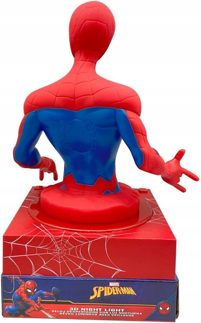 Lampka nocna 3D Kids Euroswan Spiderman z budzikiem (5901738564909) - obraz 5