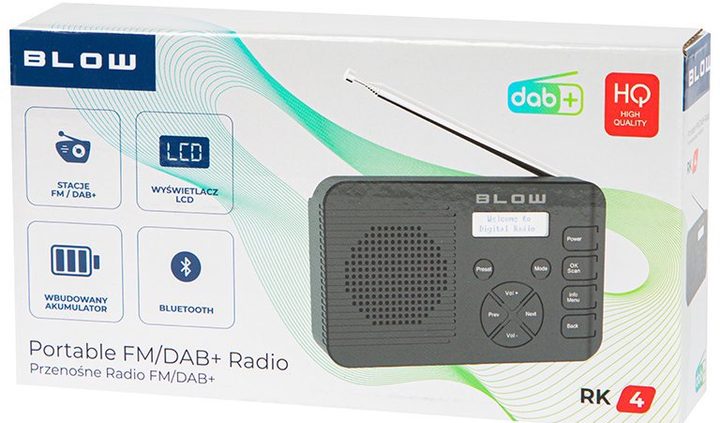 Radio przenośne kuchenne Blow FM/DAB+ BLOW RK4 BT Black (5900804145318) - obraz 3