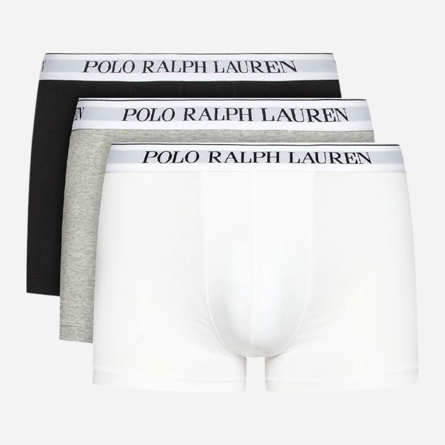 Набір трусів-боксерів чоловічих бавовняних Polo Ralph Lauren 714830299052 2XL 3 шт Чорний/Білий/Сірий (3616533066672) - зображення 1
