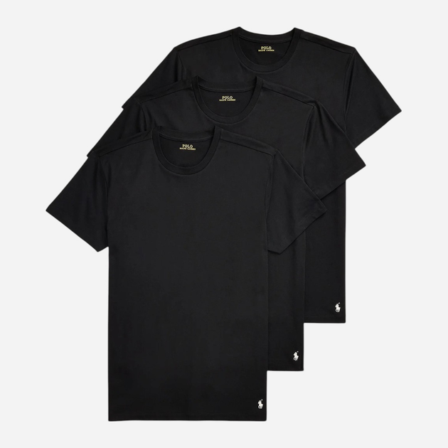 Набір футболок натільних чоловічих бавовняних Polo Ralph Lauren 714830304014 S 3 шт Чорний (3616538409481) - зображення 1