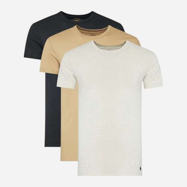 Набір футболок натільних чоловічих бавовняних Polo Ralph Lauren 714830304044 L 3 шт Чорний/Білий/Бежевий (3616853849320) - зображення 1