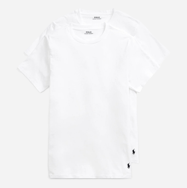 Набір футболок натільних чоловічих бавовняних Polo Ralph Lauren 714835960002 S 2 шт Білий (3616531385034) - зображення 1