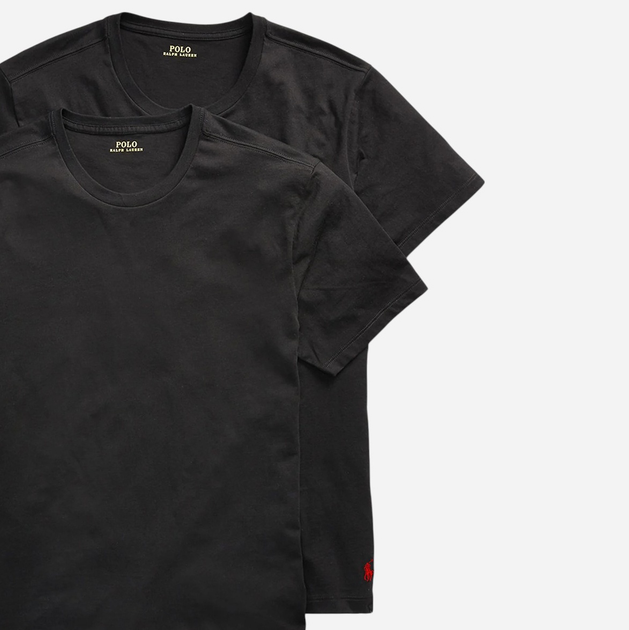 Набір футболок натільних чоловічих великих розмірів бавовняних Polo Ralph Lauren 714835960001 2XL 2 шт Чорний (3616531385003) - зображення 4