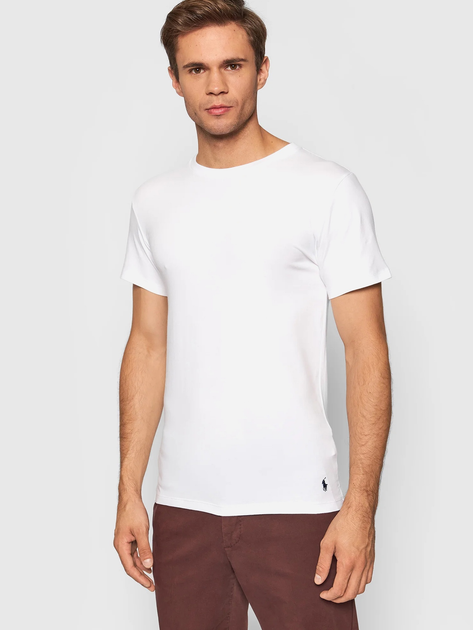 Набір футболок натільних чоловічих бавовняних Polo Ralph Lauren 714835960002 L 2 шт Білий (3616531385010) - зображення 2