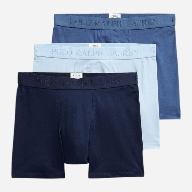 Набір трусів-боксерів чоловічих бавовняних Polo Ralph Lauren 714966105001 M 3 шт Темно-синій/Синій/Блакитний (3616852290154) - зображення 1