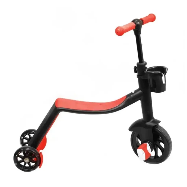 Детский самокат трансформер беговел с корзинкой Best Scooter 3 в 1, розовый - изображение 4